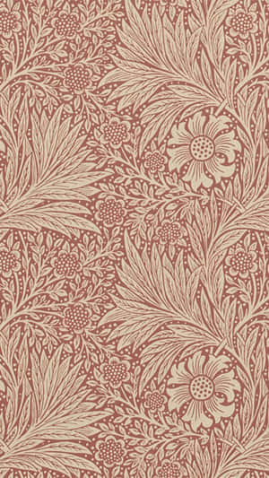Terracotta Floral Pattern Design Wallpaper
