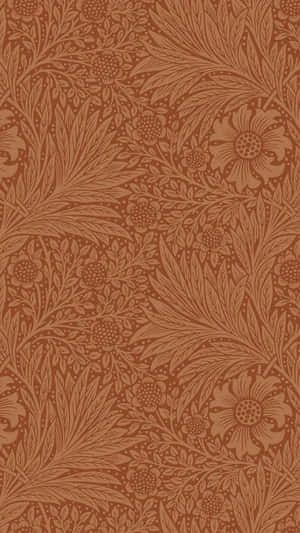 Terracotta Floral Pattern Design Wallpaper