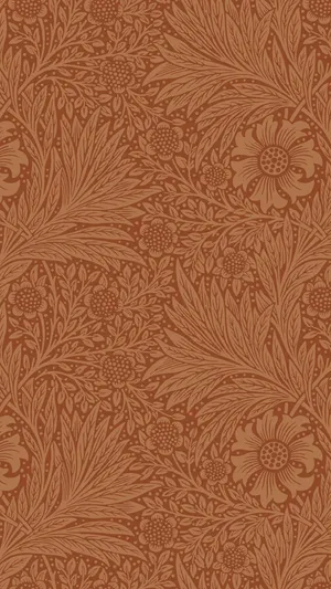 Terracotta Floral Pattern Design Wallpaper