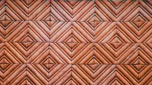 Terracotta Geometric Wall Tiles Wallpaper