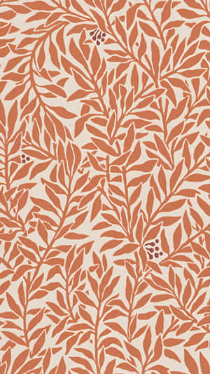 Terracotta Leaf Pattern Design Wallpaper