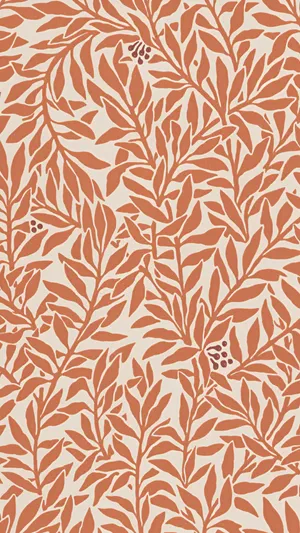 Terracotta Leaf Pattern Design Wallpaper