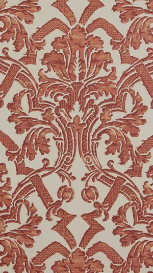 Terracotta Ornate Pattern Wallpaper