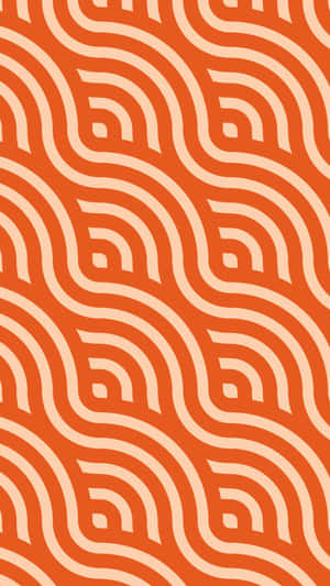 Terracotta Wave Pattern Wallpaper