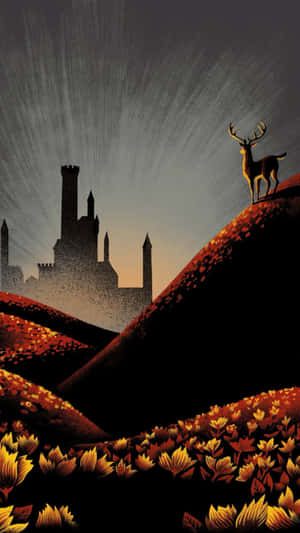 Terrasen Castle And Stag Wallpaper