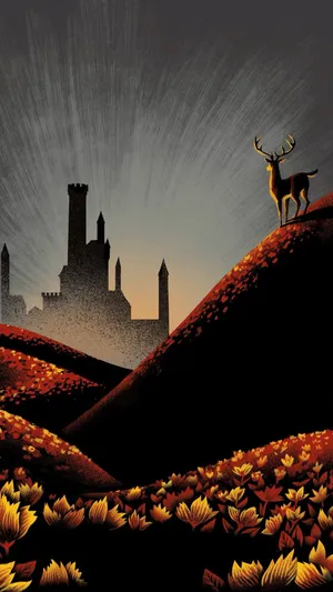 Terrasen Castle And Stag Wallpaper