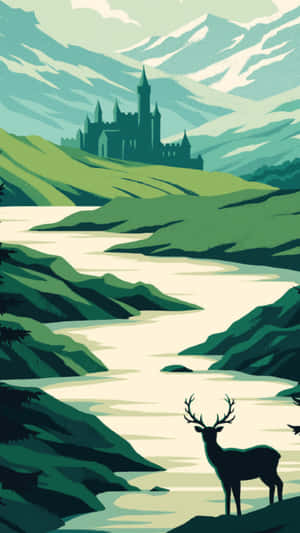 Terrasen Castle Landscape Wallpaper