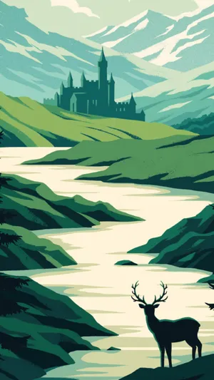 Terrasen Castle Landscape Wallpaper