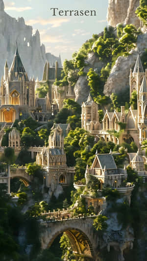 Terrasen Fantasy Cityscape Wallpaper