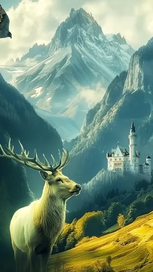 Terrasen Majestic Mountain Landscape Wallpaper