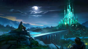 Terrasen Moonlit Castle Wallpaper