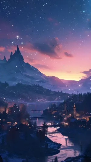 Terrasen Nightscape Magic Wallpaper