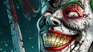 Terrifying Clownwith Bloody Knife Wallpaper