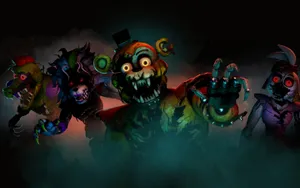 Terrifying Fnaf Characters Lurking In The Shadows Wallpaper