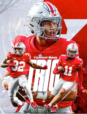 Terrifying Trio Ohio State Football Players Wallpaper