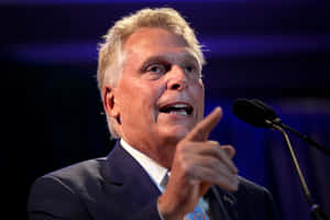 Terry Mcauliffe Delivering A Powerful Speech Wallpaper