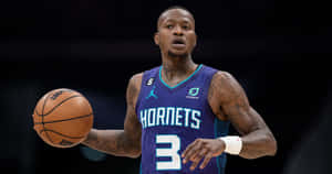 Terry Rozier Purple Charlotte Hornets Jersey Wallpaper