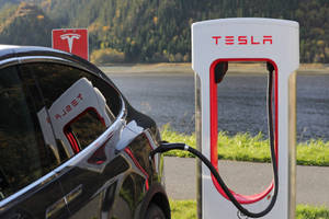 Tesla Gas Station Wallpaper