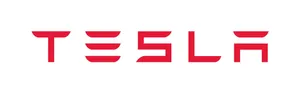 Tesla Logo On A White Background Wallpaper