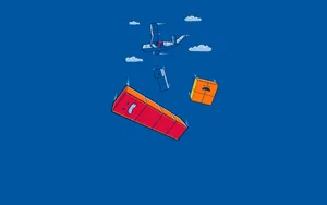 Tetris Blocks Skydiving Wallpaper