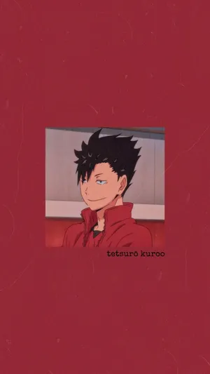 Tetsuro Kuroo Red Portrait Wallpaper