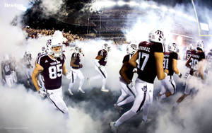 Texas Am University Football Players Fisheye Wallpaper