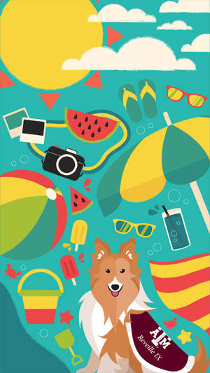 Texas Am University Summer Sticker Icons Wallpaper