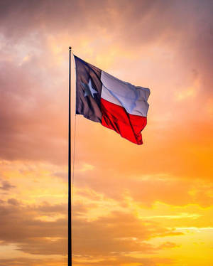 Texas Flag With Sunset Wallpaper