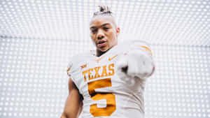 Texas Football Player Pointing Wallpaper