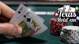 Texas Hold'em Logo And Cards Wallpaper