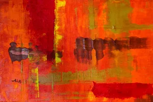 Textured Bright Red Abstract Art Wallpaper