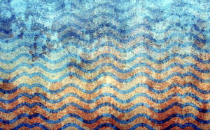 Textured Vintage-colored Waves Wallpaper