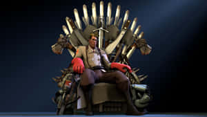 Tf2 Medic Villain Character Throne Wallpaper