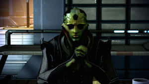 Thane Krios - The Deadly Drell Assassin In Action Wallpaper