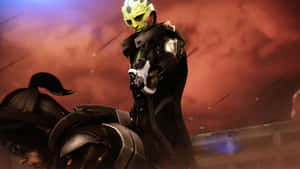 Thane Krios, The Drell Assassin From Mass Effect In A Rainy Night Wallpaper