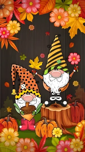 Thanksgiving Gnome Autumn Celebration Wallpaper