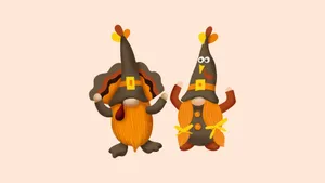 Thanksgiving Gnome Duo Wallpaper
