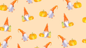 Thanksgiving Gnome Pattern Wallpaper