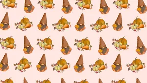 Thanksgiving Gnome Pattern Wallpaper