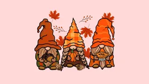Thanksgiving Gnome Trio Wallpaper