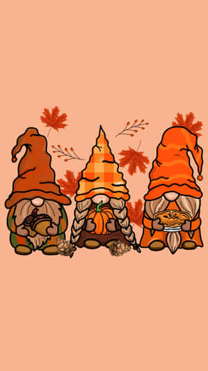 Thanksgiving Gnome Trio Wallpaper