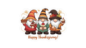 Thanksgiving Gnome Trio Wallpaper