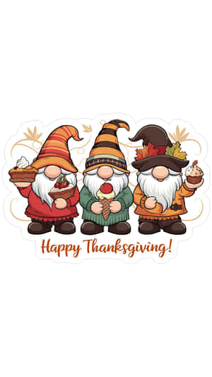 Thanksgiving Gnome Trio Wallpaper