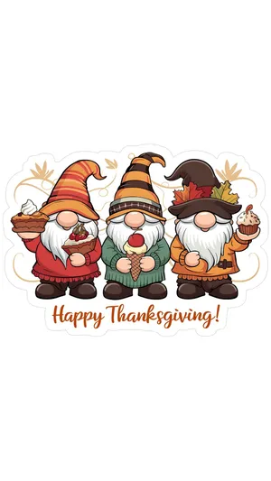 Thanksgiving Gnome Trio Wallpaper