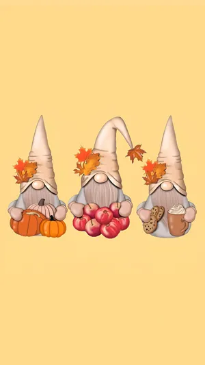 Thanksgiving Gnome Trio Wallpaper