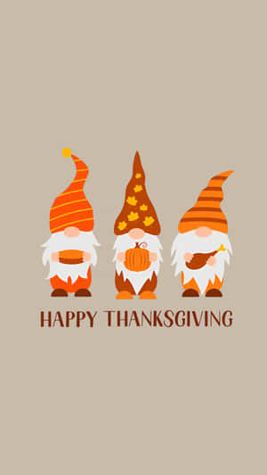 Thanksgiving Gnome Trio Wallpaper