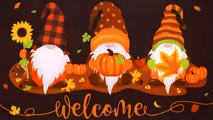Thanksgiving Gnome Welcome Decor Wallpaper