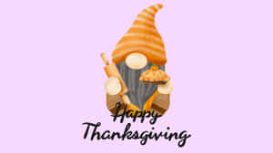 Thanksgiving Gnome With Pumpkin Pie Wallpaper