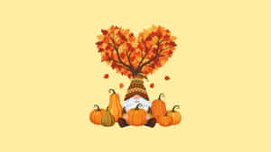 Thanksgiving Gnome With Pumpkins Wallpaper
