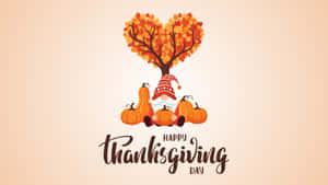 Thanksgiving Gnome With Pumpkins Wallpaper